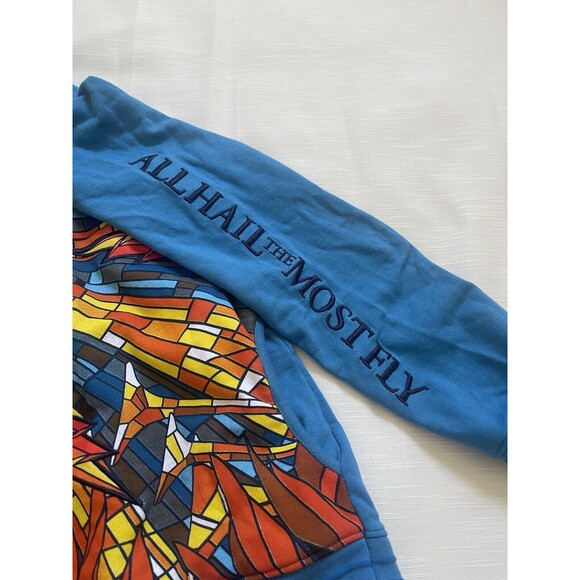 BORN FLY Colorful Graphic Pull Over Pocket Sweatshirt Sz XL - Picture 6 of 8